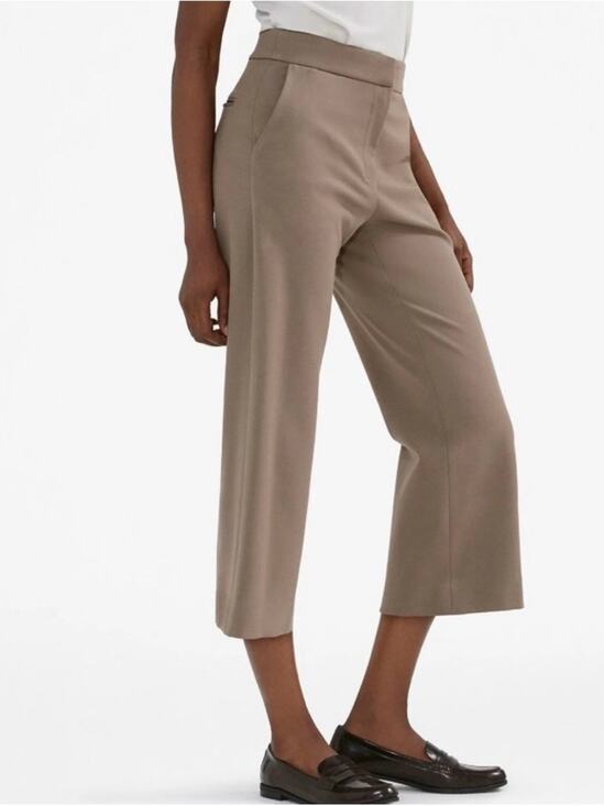 MM Lafleur Pants - NWT MM LaFleur Pippa Pant Cropped Wide Leg Stretch Russet Tan Brown Size 12